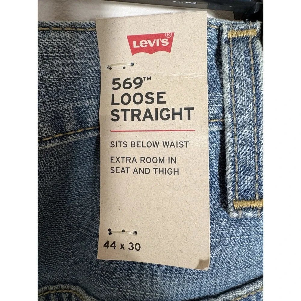 Levi's 569 Loose Straight Jeans Men's Size 44x30‎ NEW Medium Wash